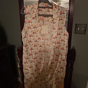 Cynthia Rowley Sailboat Print Dress - White and Orange